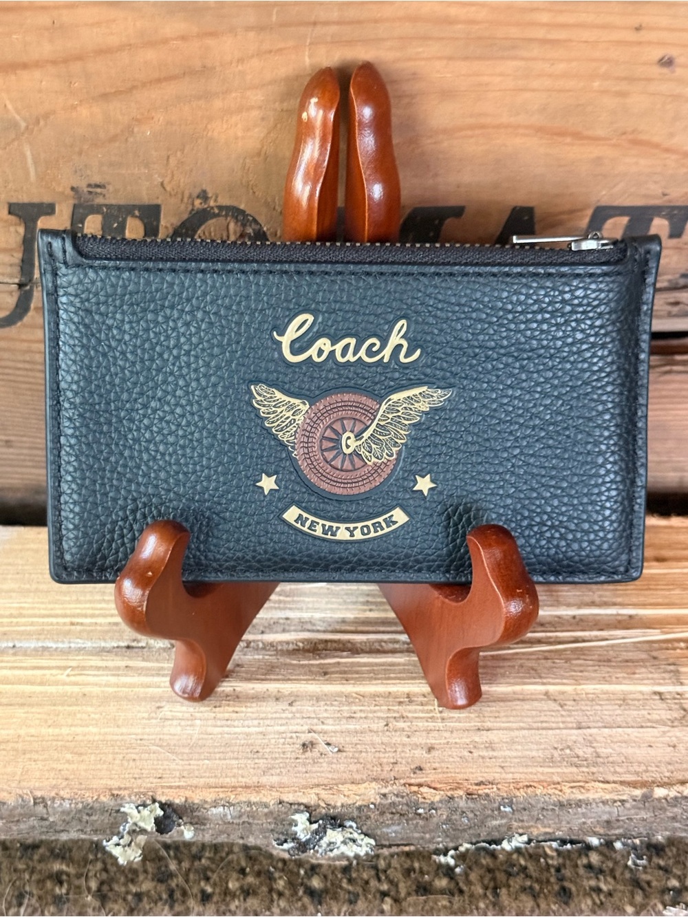 Coach NY EZ Rider zip card case